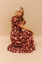 Harvest Blossom Floral Midi Dress