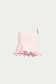 Ruffle Hem Crop Top (Pale Pink)