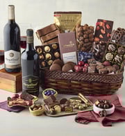 Chocolate Obsession Gift Basket with Wine