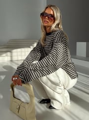 Bloom Long Sleeve Beige Stripe