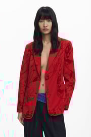 Blazer with velvet details