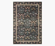 Eden Mughal Garden Power Loomed Rug - Black
