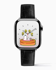 Caiman Calf | Noir | for Apple Watch Series 4-9, SE (40/41MM)