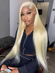 Blonde Lace Front Wigs Human Hair 613 Straight Frontal Wigs Pre-plucked Hairline