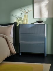 Eleni 3 Drawer Chest of Drawers in Blue Glass