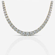 Four-Prong Graduated Lab Grown Diamond Tennis Necklace 18kt Yellow Gold