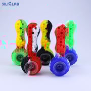 Sample Free Smoking Accessories Silicone Bee Pipe with Dabber Tools Glass Bowl