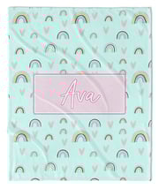 MINT RAINBOW MODERN PERSONALIZED NAME BLANKET