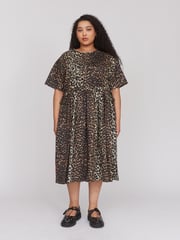 Leopard Side Tie Midi Dress