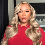 Extra 60% OFF | Flash Sale Balayage Highlight Linen 13*4 Lace Wigs P16/613 Body Wave Lace Front Wigs Human Hair Undetectable Transparent HD with Deep Hairline Free Part C Type Hairstyle