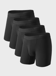 Mesh Support Pouch Comfort Bamboo Open Fly Boxer Briefs 4 Pack