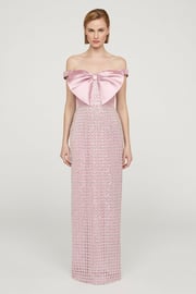 Cynthia Draped Bow Bodice Gown