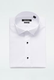 Helston Plain-Front White Tuxedo Shirt