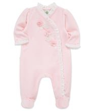 Flowers Velour Footie (3M-9M)