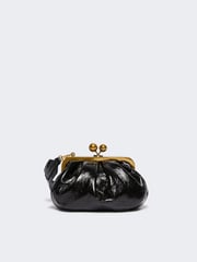 Small crinkled leather Pasticcino Bag - NAVETTA