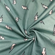 Seafoam Lightning Print Double Brushed Jersey Knit Fabric