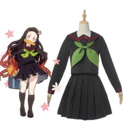 Demon Slayer Nezuko Kamado School Uniform Cosplay Costume
