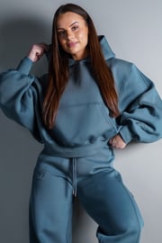 Scuba Tech Oversized Cropped Hoodie