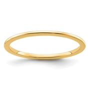 Diamond2Deal 14K Yellow Gold 1.2mm Half Round Polished Stackable Band Size 7