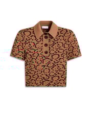 CREPE KNIT JACQUARD TOP - SPICE.CHOCOLATE