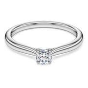 Eternity solitaire ring, Lab-grown diamonds 0.25 ct tw, Round shape, Sterling silver