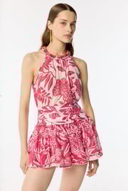 Mini Skirt Colleen - White Pink Macro Stelis