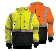 HiVis Black Bottom Full-Zip Hoodie