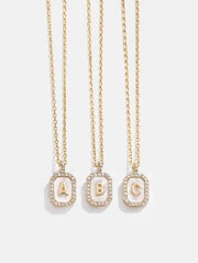 Gold & Mother of Pearl Initial Necklace - Mother Of Pearl