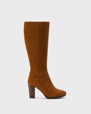 Dalia Petite Knee High Boots in Black Leather
