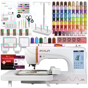 POOLIN EOC06 7.9in x 11in Embroidery Machine with 80 Embroidery Spools Bundle
