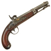 Original U.S. Model 1836 Flintlock Cavalry Pistol by Asa Waters Converted to Percussion with Stock Cartouches - dated 1844