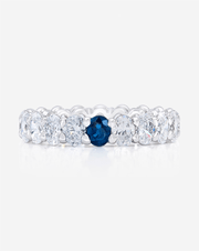 Oval Diamond and Birthstone Eternity Band