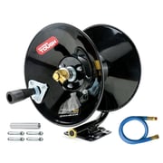 Hyper Tough Heavy-Duty Manual Air Hose Reel, 3ft Lead in Hose Included