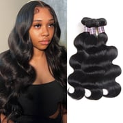 Ishow Jet Black Color Human Hair Bundles 3 Pcs Hair Brazilian Virgin Human Hair
