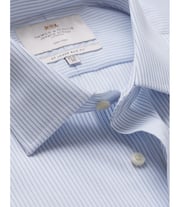 Non-Iron Blue & Navy Stripe Slim Shirt