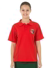 SS Red/Bottle Polo With Emb