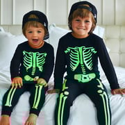 Glow in the Dark Skeleton Bamboo Long Sleeve Pajamas