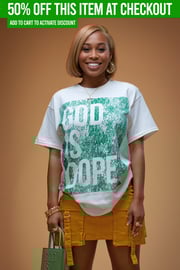 Oversized Vintage Box Logo Tee (Natural/Green)