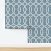Wallpaper in Halyard Nautical Ropes Modern Coastal (large) - Faded Denim