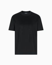 Clubwear T-shirt in a Lyocell blend jersey with rhinestones