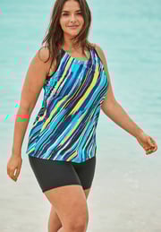 Longer-Length Racerback Tankini Top