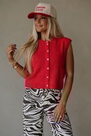 Rooney Sweater Vest-Poppy