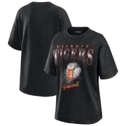 Women's Detroit Tigers  WEAR by Erin Andrews Charcoal Oversized Boyfriend T-Shirt