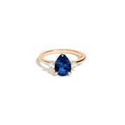 Pear Gemstone Cocktail Ring - Blue Sapphire