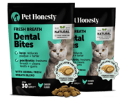 Dual-Texture Fresh Breath Dental Bites for Cats 2-Pack (Chicken Flavor)