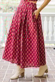 With The Wind Burgundy Medallion Skirt