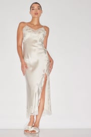 Lolita Lace Slit Silk Slip Dress
