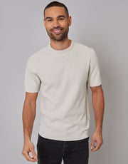 Threadbare Men's Stone Textured Front Knitted T-Shirt