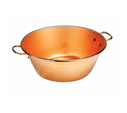 Matfer Bourgeat 303036 10 Quarts 15" Dia. x 5"H Solid Copper ReinForced Rolled Edge Jam Pan