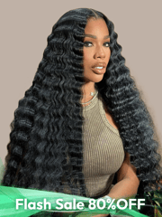 Flash Sale - Crimped Deep Wave 150% Density 5x5 and 13x4 Lace Frontal Wig with Pre-Plucked Hairline